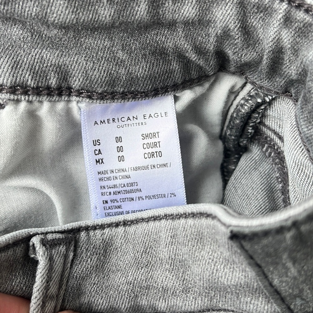 ☀️American Eagle Mom Jeans Size 00 Short Charcoal Ash - Picture 7 of 8